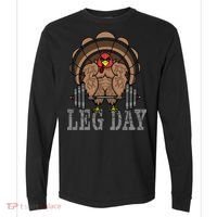 Funny Deadlifting Turkey Thanksgiving Leg Day Deadlift Comfort Colors Heavyweight Long Sleeve T-Shirt thumb 0