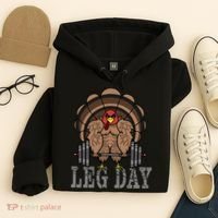 Funny Deadlifting Turkey Thanksgiving Leg Day Deadlift Hoodie thumb 4
