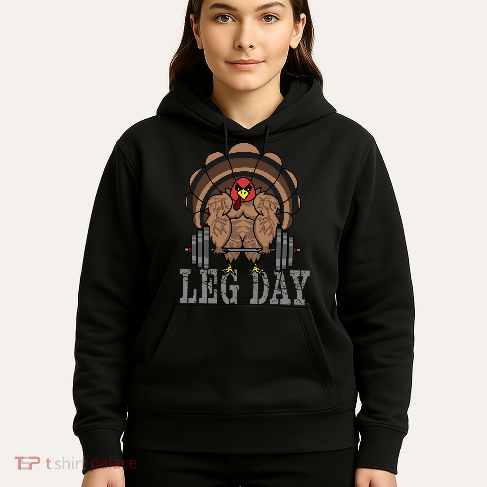 Funny Deadlifting Turkey Thanksgiving Leg Day Deadlift Hoodie