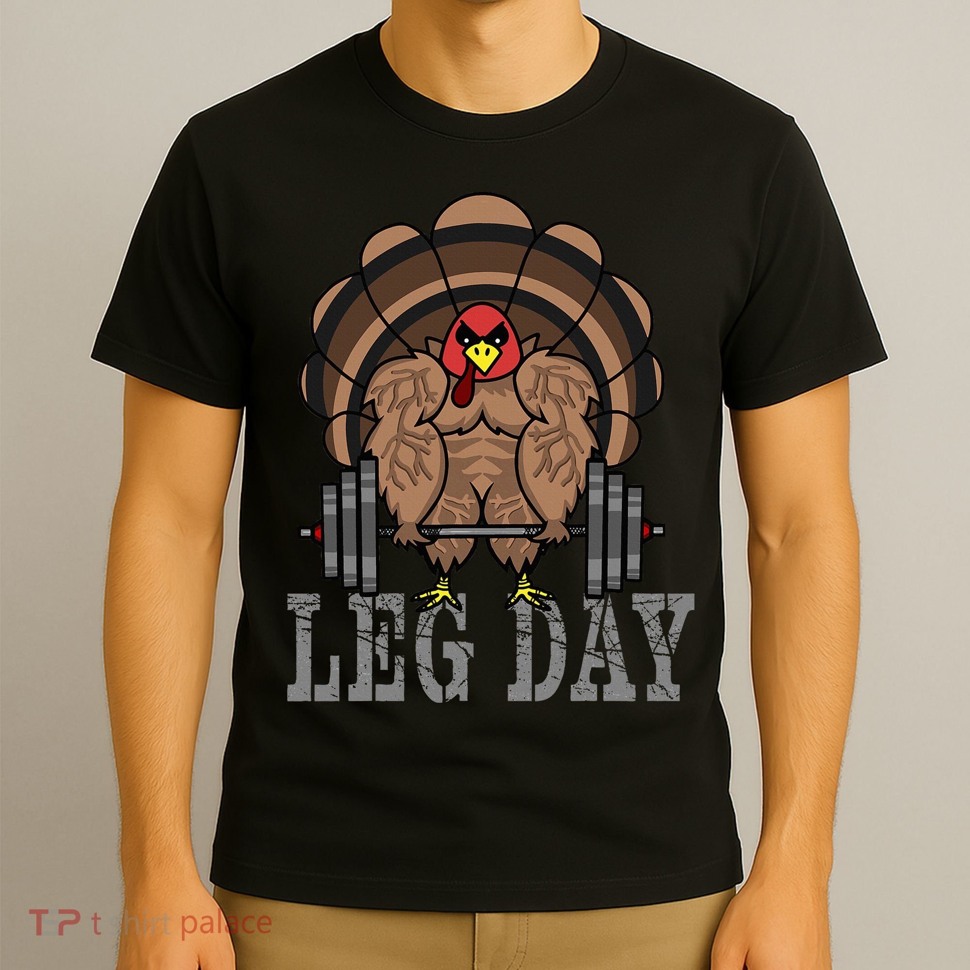 Funny Deadlifting Turkey Thanksgiving Leg Day Deadlift T-Shirt