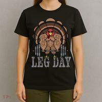 Funny Deadlifting Turkey Thanksgiving Leg Day Deadlift T-Shirt thumb 4