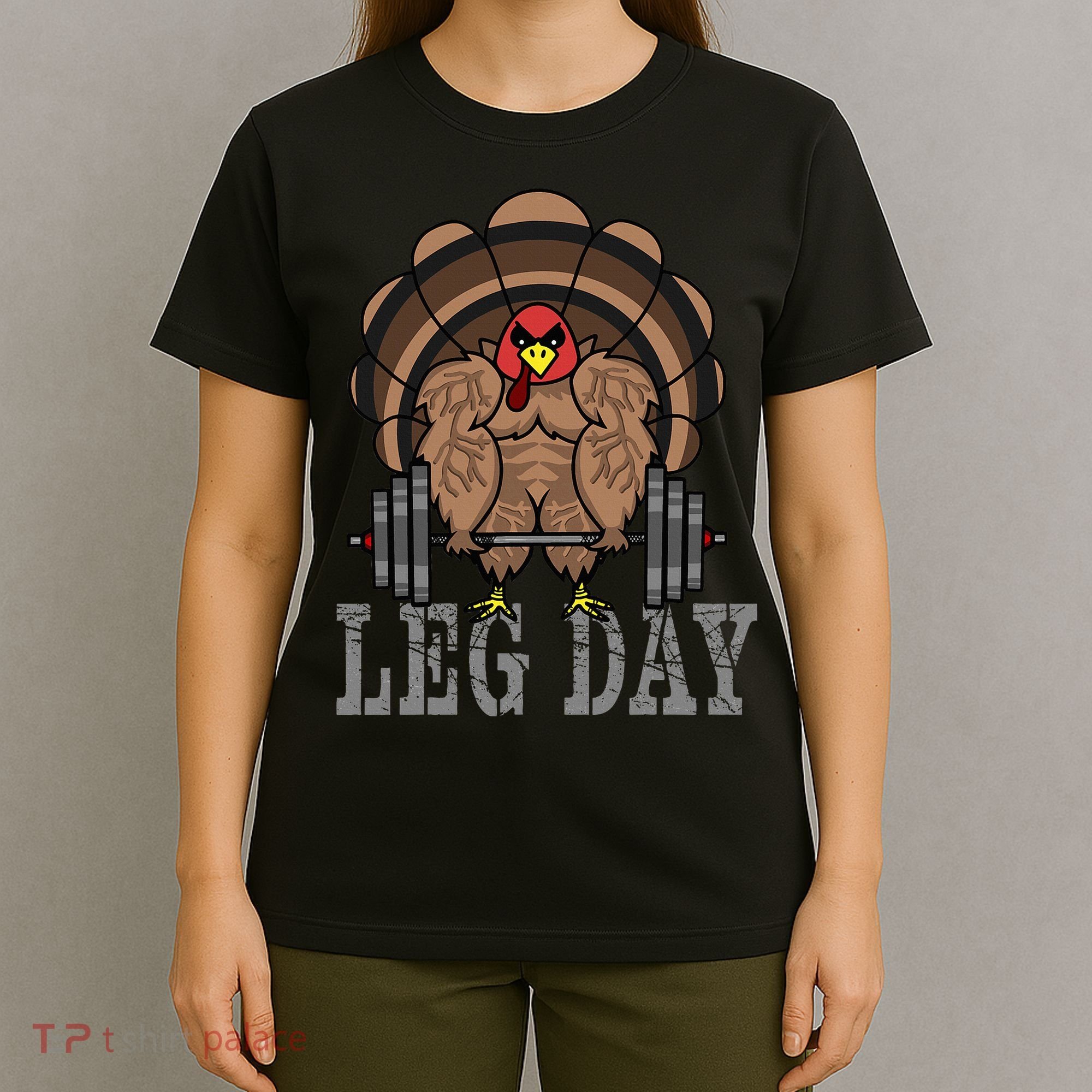Funny Deadlifting Turkey Thanksgiving Leg Day Deadlift T-Shirt