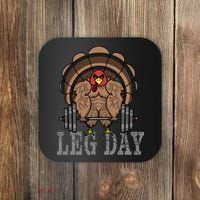 Funny Deadlifting Turkey Thanksgiving Leg Day Deadlift Coaster thumb 0