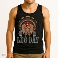 Funny Deadlifting Turkey Thanksgiving Leg Day Deadlift Tank Top thumb 3
