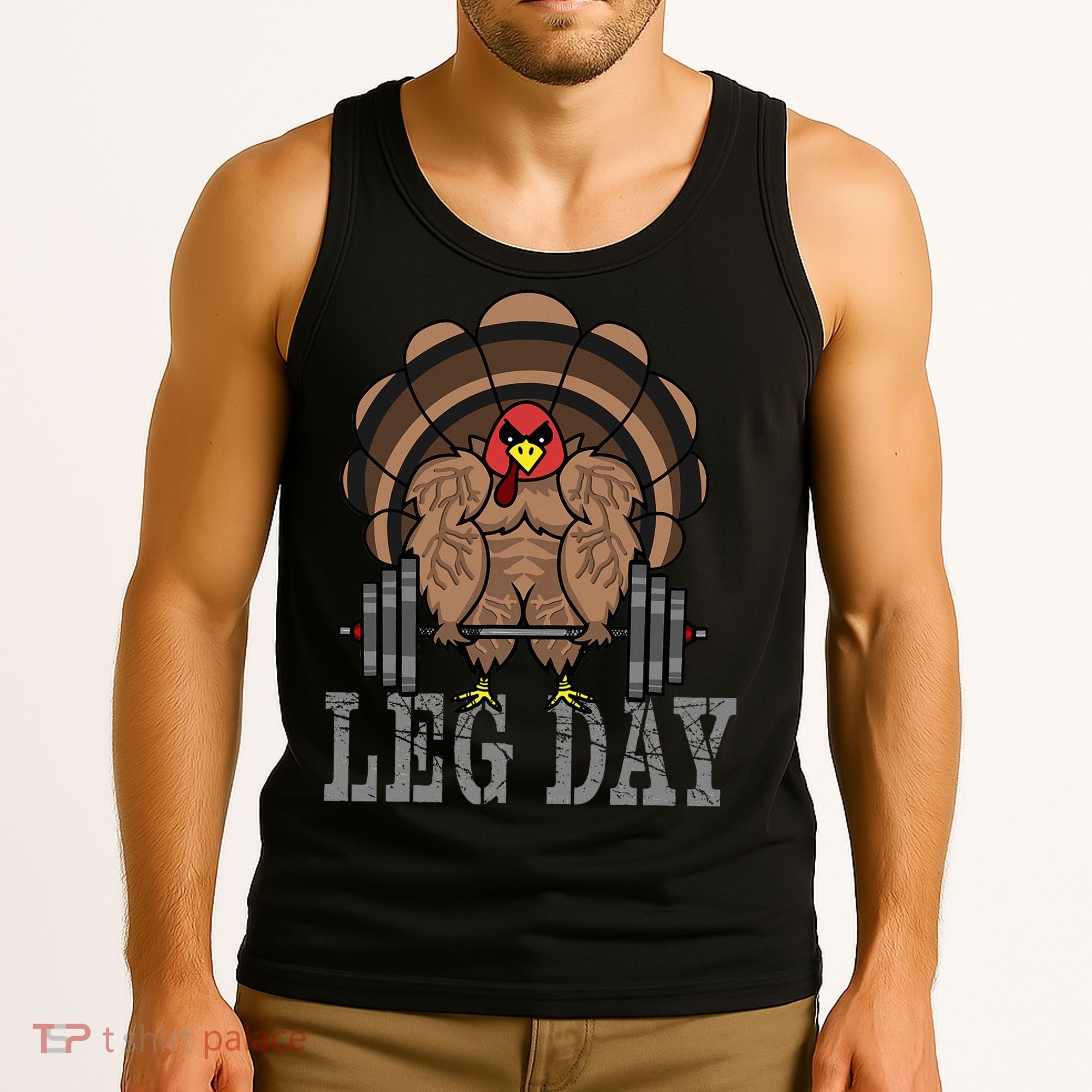 Funny Deadlifting Turkey Thanksgiving Leg Day Deadlift Tank Top