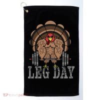Funny Deadlifting Turkey Thanksgiving Leg Day Deadlift Golf Towel thumb 0
