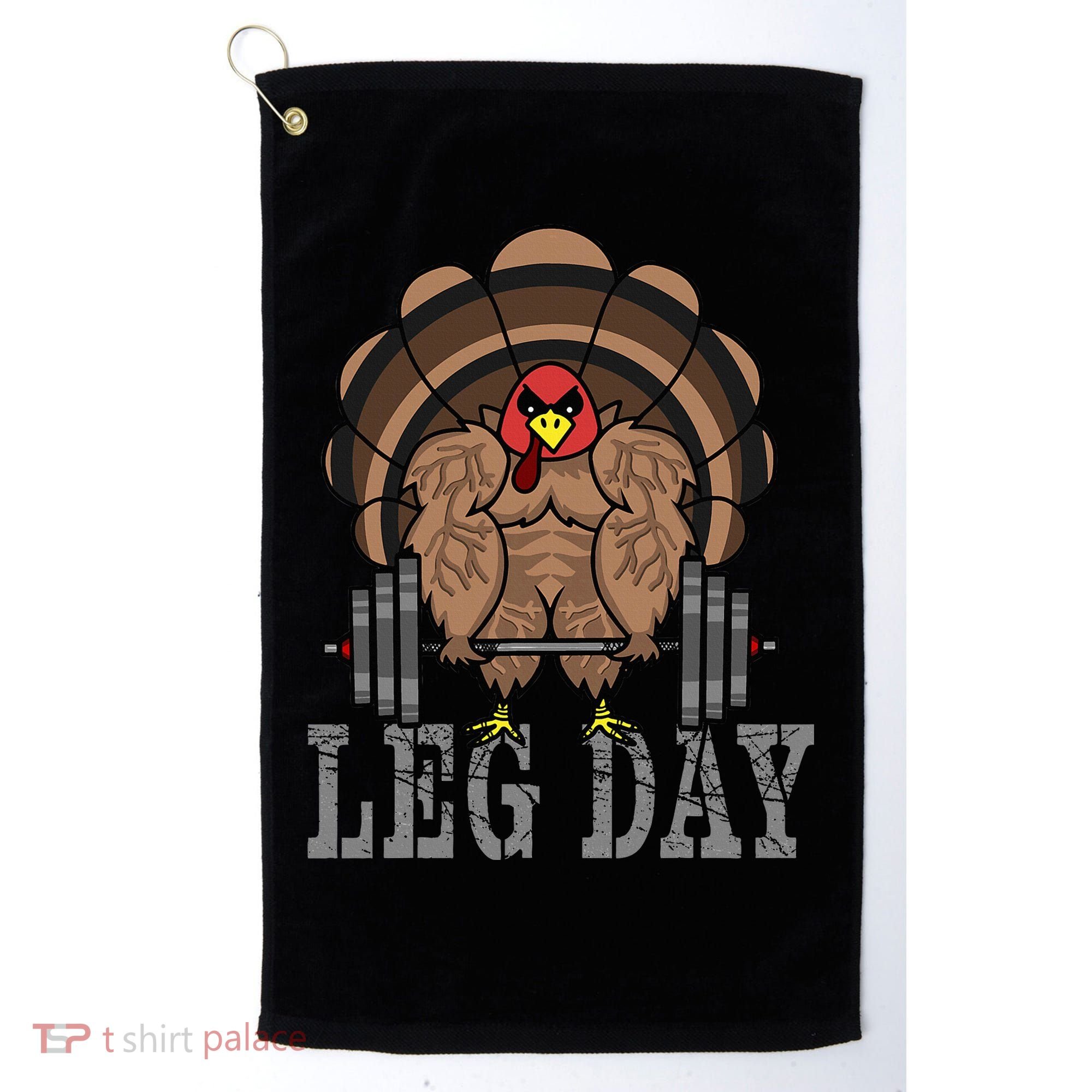 Funny Deadlifting Turkey Thanksgiving Leg Day Deadlift Golf Towel