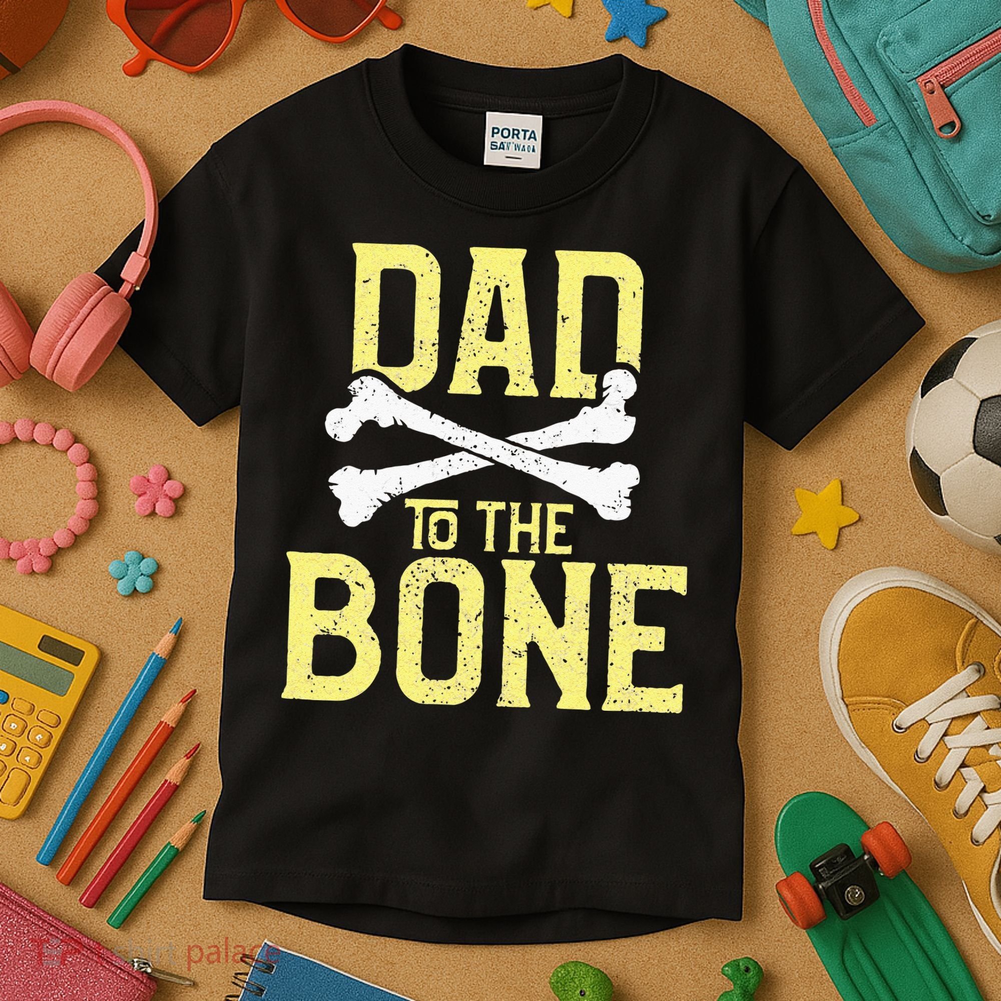 Funny Dad To The Bone Pun Fathers Dad Jokes Kids T-Shirt