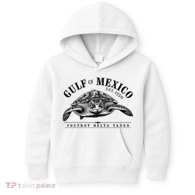 Foxtrot Delta Tango Turtle Gulf Of Mexico Protest Kids Hoodie
