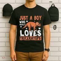 Funny Dinosaur Triceratops for boy T-Shirt thumb 6