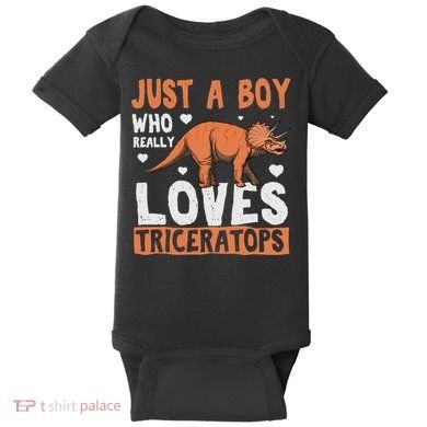 Funny Dinosaur Triceratops for boy Baby Bodysuit