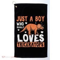 Funny Dinosaur Triceratops for boy Golf Towel thumb 0