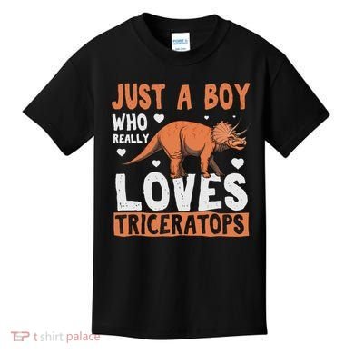 Funny Dinosaur Triceratops for boy Kids T-Shirt