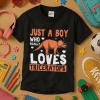 Funny Dinosaur Triceratops for boy Kids T-Shirt thumb 3