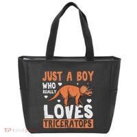 Funny Dinosaur Triceratops for boy Tote Bag thumb 0