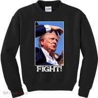 Fight Donald Trump Rally Gun Shot Fired Shooting Pennsylvania Kids Sweatshirt thumb 0
