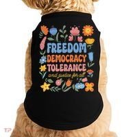 Freedom Democracy Tolerance Justice All Subtle Resist Trump Doggie Tank thumb 0