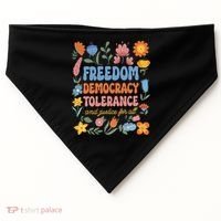 Freedom Democracy Tolerance Justice All Subtle Resist Trump USA-Made Doggie Bandana thumb 0