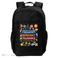 Freedom Democracy Tolerance Justice All Subtle Resist Trump Backpack thumb 0