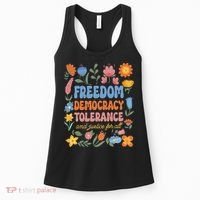 Freedom Democracy Tolerance Justice All Subtle Resist Trump Women's Tank Top thumb 0