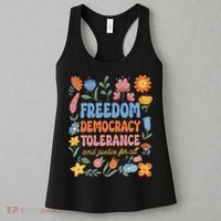 Freedom Democracy Tolerance Justice All Subtle Resist Trump Women's Tank Top thumb 3