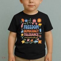 Freedom Democracy Tolerance Justice All Subtle Resist Trump Toddler T-Shirt thumb 2