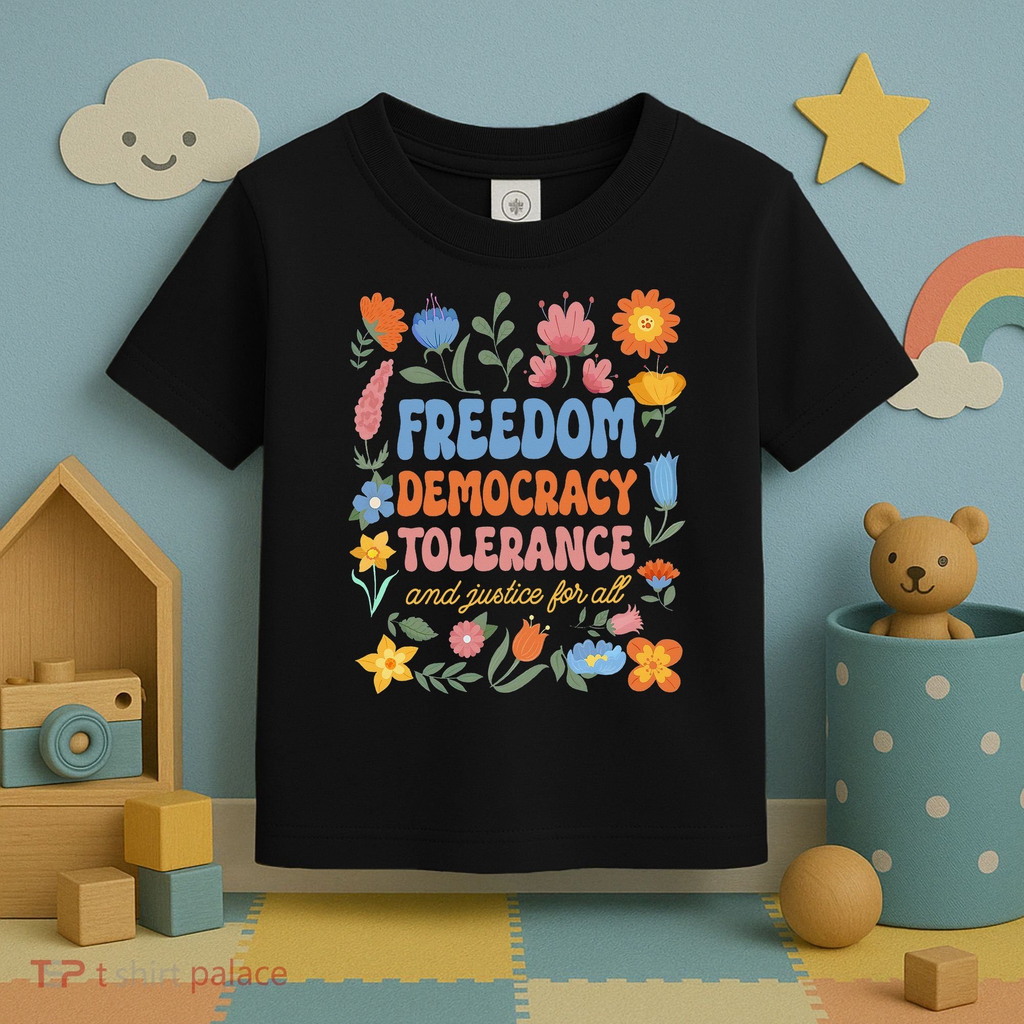 Freedom Democracy Tolerance Justice All Subtle Resist Trump Toddler T-Shirt