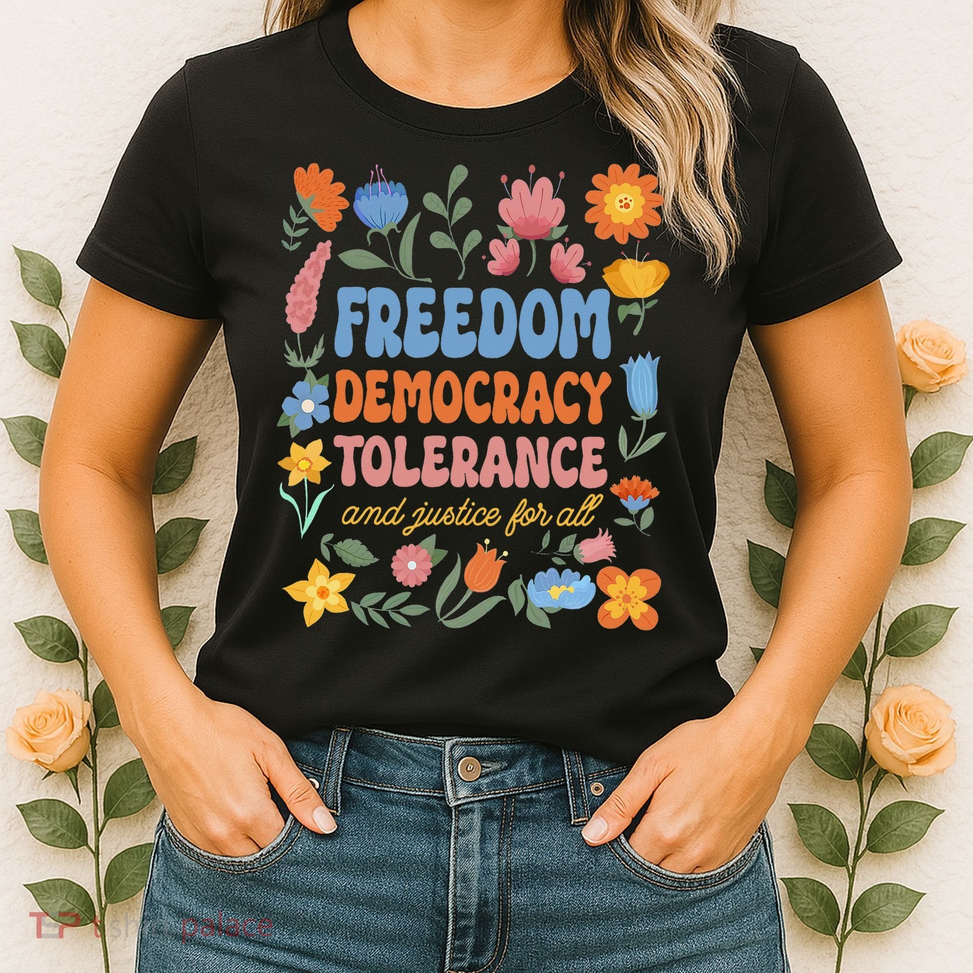 Freedom Democracy Tolerance Justice All Subtle Resist Trump Women's T-Shirt