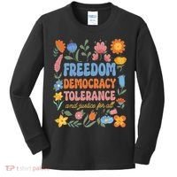 Freedom Democracy Tolerance Justice All Subtle Resist Trump Kids Long Sleeve Shirt thumb 0