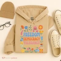 Freedom Democracy Tolerance Justice All Subtle Resist Trump Hoodie thumb 4