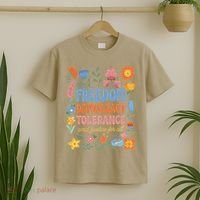 Freedom Democracy Tolerance Justice All Subtle Resist Trump T-Shirt thumb 2