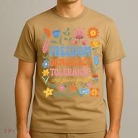 Freedom Democracy Tolerance Justice All Subtle Resist Trump T-Shirt thumb 3