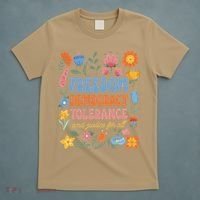 Freedom Democracy Tolerance Justice All Subtle Resist Trump T-Shirt thumb 5