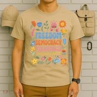 Freedom Democracy Tolerance Justice All Subtle Resist Trump T-Shirt thumb 6