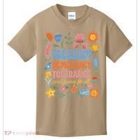 Freedom Democracy Tolerance Justice All Subtle Resist Trump Kids T-Shirt thumb 0