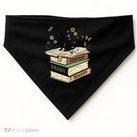 Fantasy Drama Tragedy Cat Book Lover Reading Humor USA-Made Doggie Bandana thumb 0