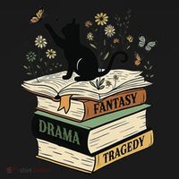 Fantasy Drama Tragedy Cat Book Lover Reading Humor Backpack thumb 2