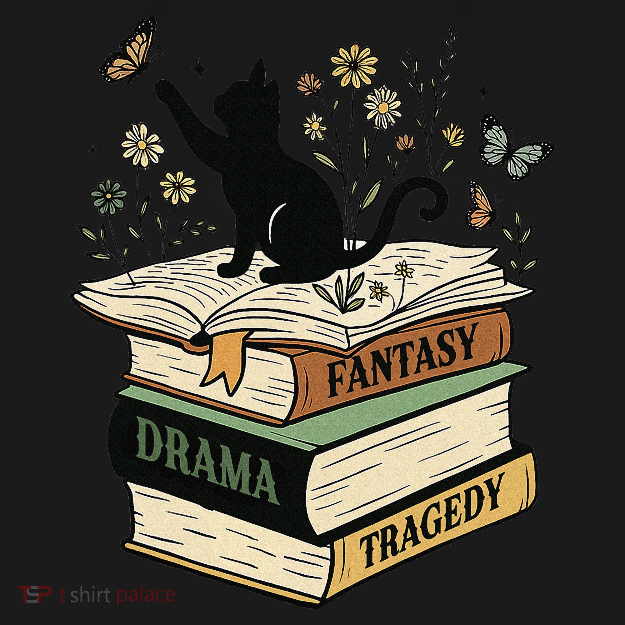 Fantasy Drama Tragedy Cat Book Lover Reading Humor Women's Tank Top