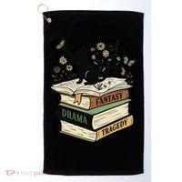 Fantasy Drama Tragedy Cat Book Lover Reading Humor Golf Towel thumb 0