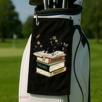 Fantasy Drama Tragedy Cat Book Lover Reading Humor Golf Towel thumb 2