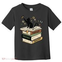 Fantasy Drama Tragedy Cat Book Lover Reading Humor Toddler T-Shirt thumb 0