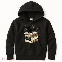 Fantasy Drama Tragedy Cat Book Lover Reading Humor Kids Hoodie thumb 0