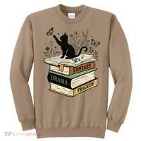 Fantasy Drama Tragedy Cat Book Lover Reading Humor Sweatshirt thumb 0