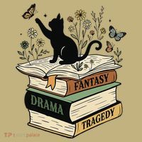 Fantasy Drama Tragedy Cat Book Lover Reading Humor Sweatshirt thumb 2
