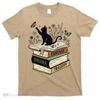 Fantasy Drama Tragedy Cat Book Lover Reading Humor T-Shirt thumb 0