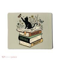 Fantasy Drama Tragedy Cat Book Lover Reading Humor Mousepad thumb 0