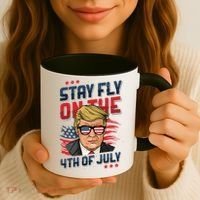 Funny Donald Trump Stay Fly July 4th Merica Patriotic Great Gift Coffee Mug thumb 3