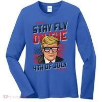 Funny Donald Trump Stay Fly July 4th Merica Patriotic Great Gift Women's Long Sleeve Shirt thumb 0