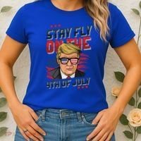 Funny Donald Trump Stay Fly July 4th Merica Patriotic Great Gift Women's T-Shirt thumb 2