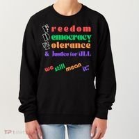 Freedom Democracy Tolerance And Justice Typography Hands Women's Sweatshirt thumb 0